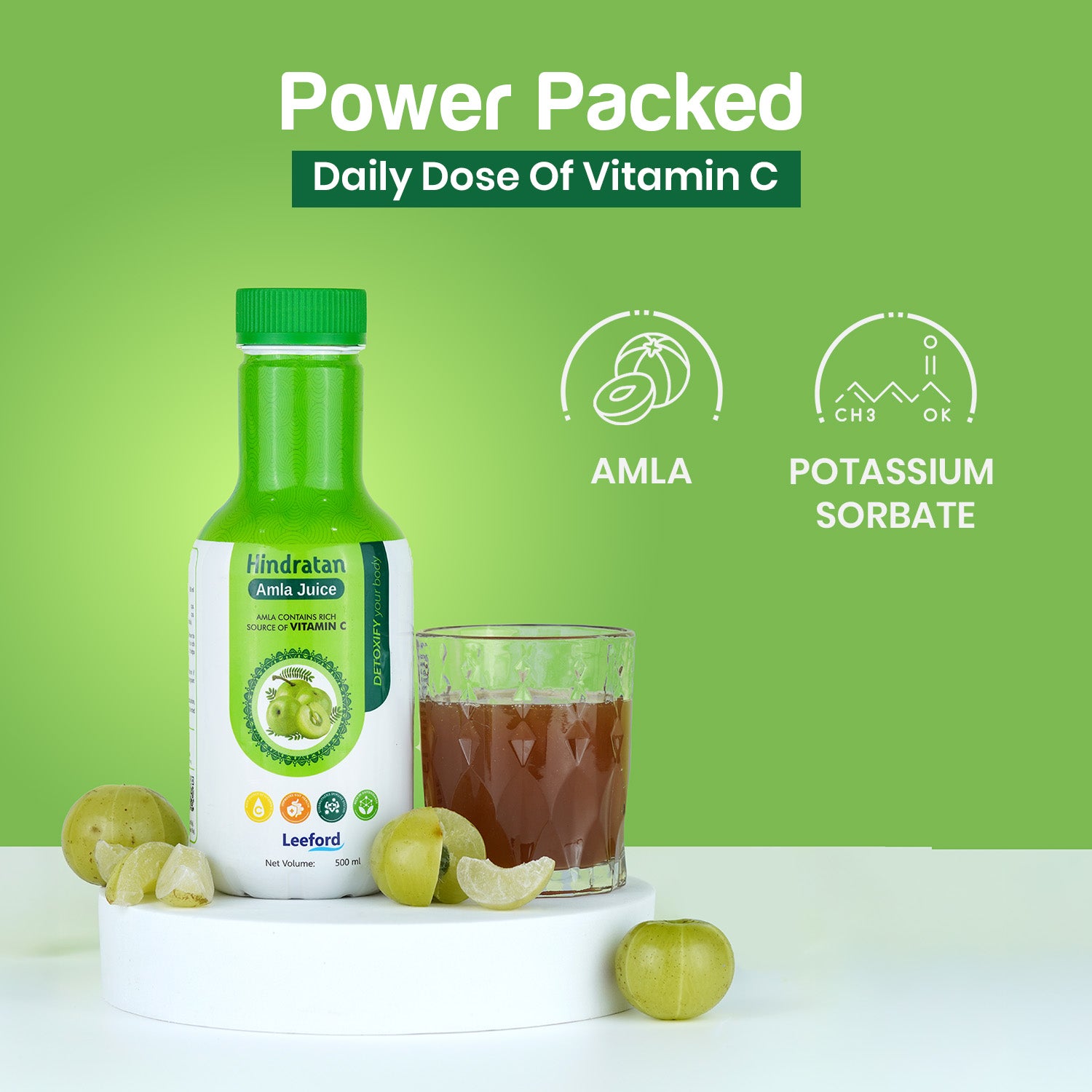 Pure Amla Juice for Immunity, Strength & Skin Nourishment (500 ml)