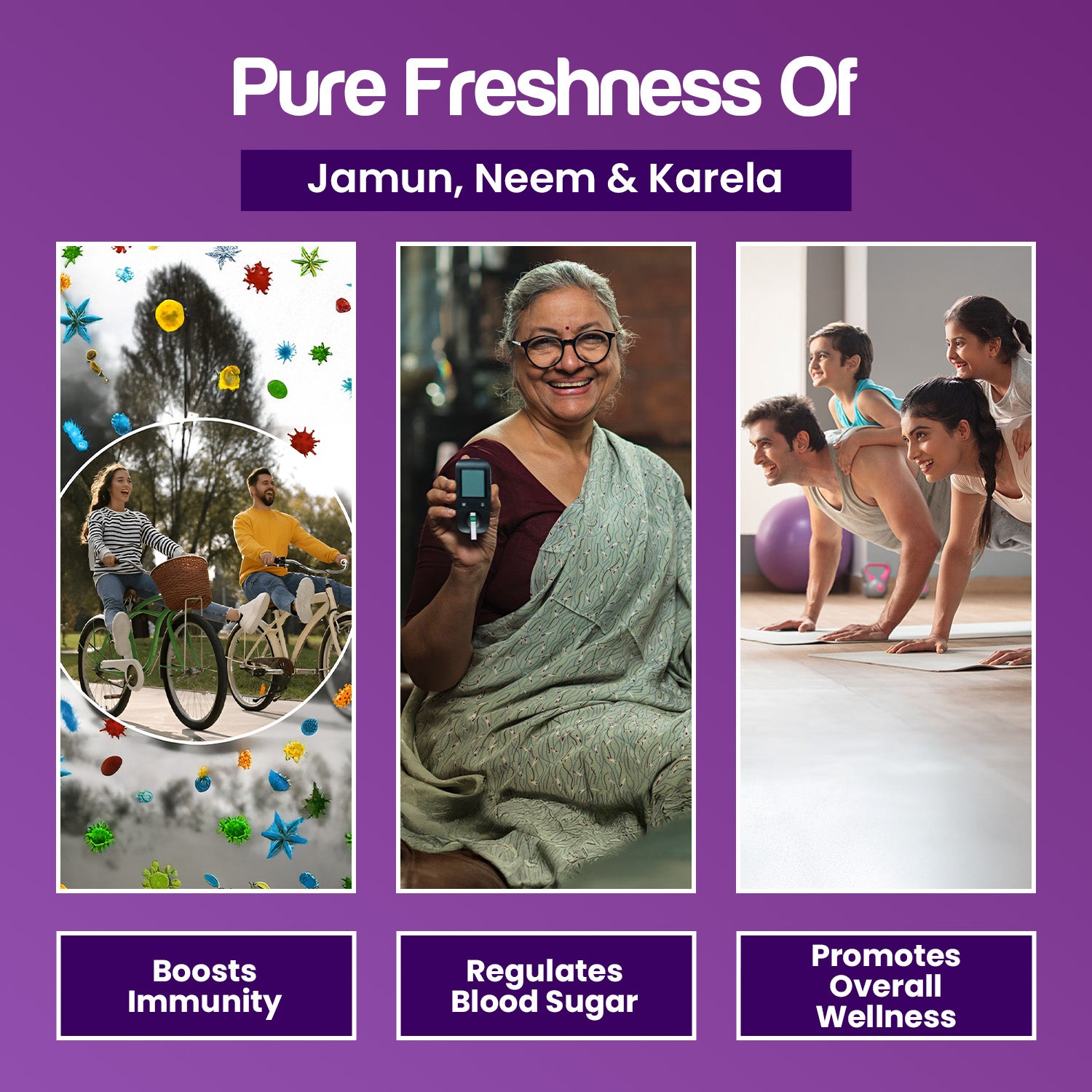 Jamun Neem Karela Juice for Blood Sugar Management (500 ml)